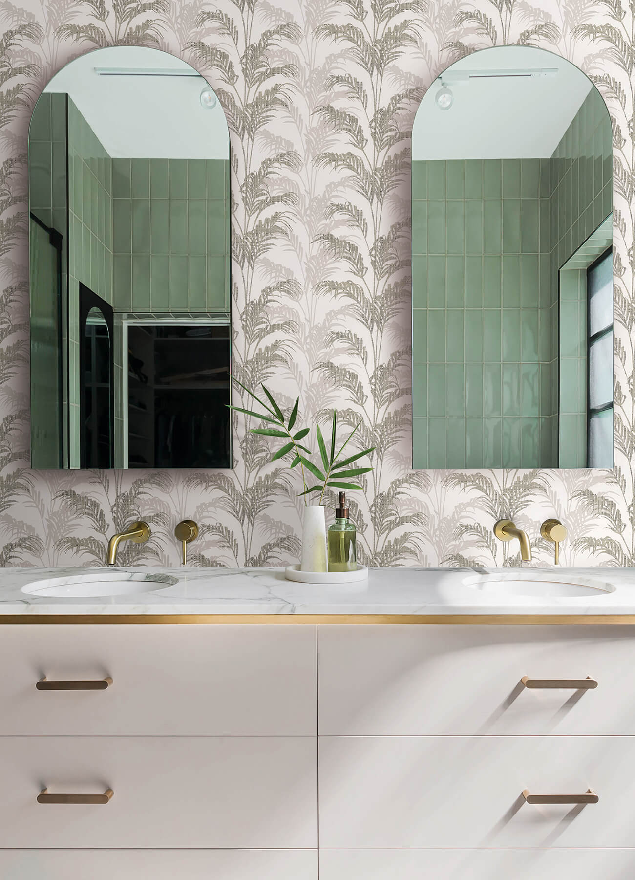 Kitchen & Bath Rattan Palm Wallpaper