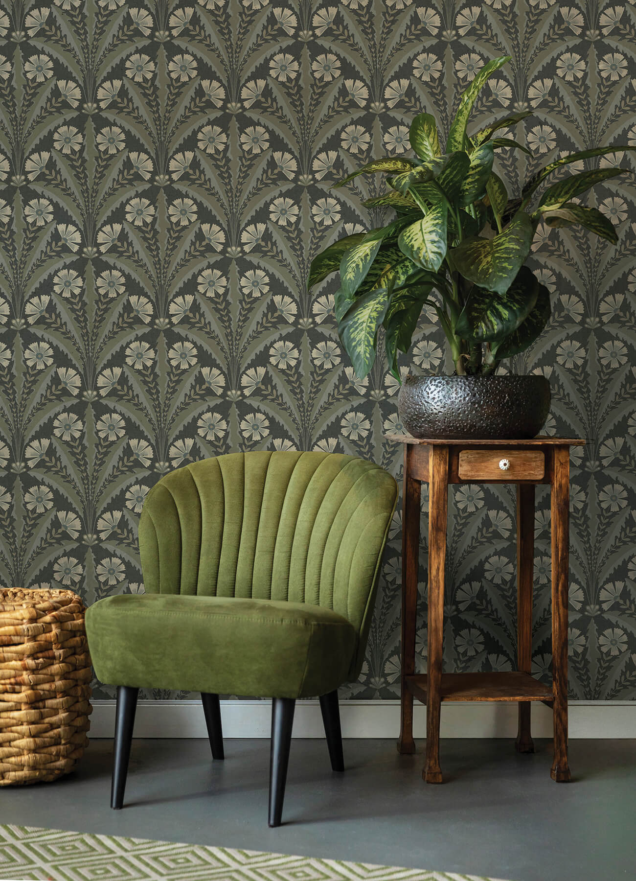 Oak & Moss Tap Root Wallpaper