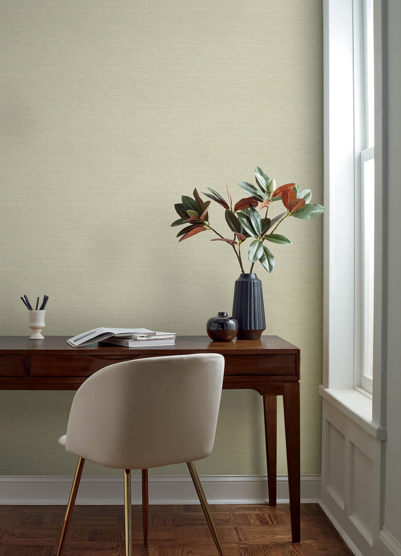 Oak & Moss Agave Faux Grasscloth Wallpaper