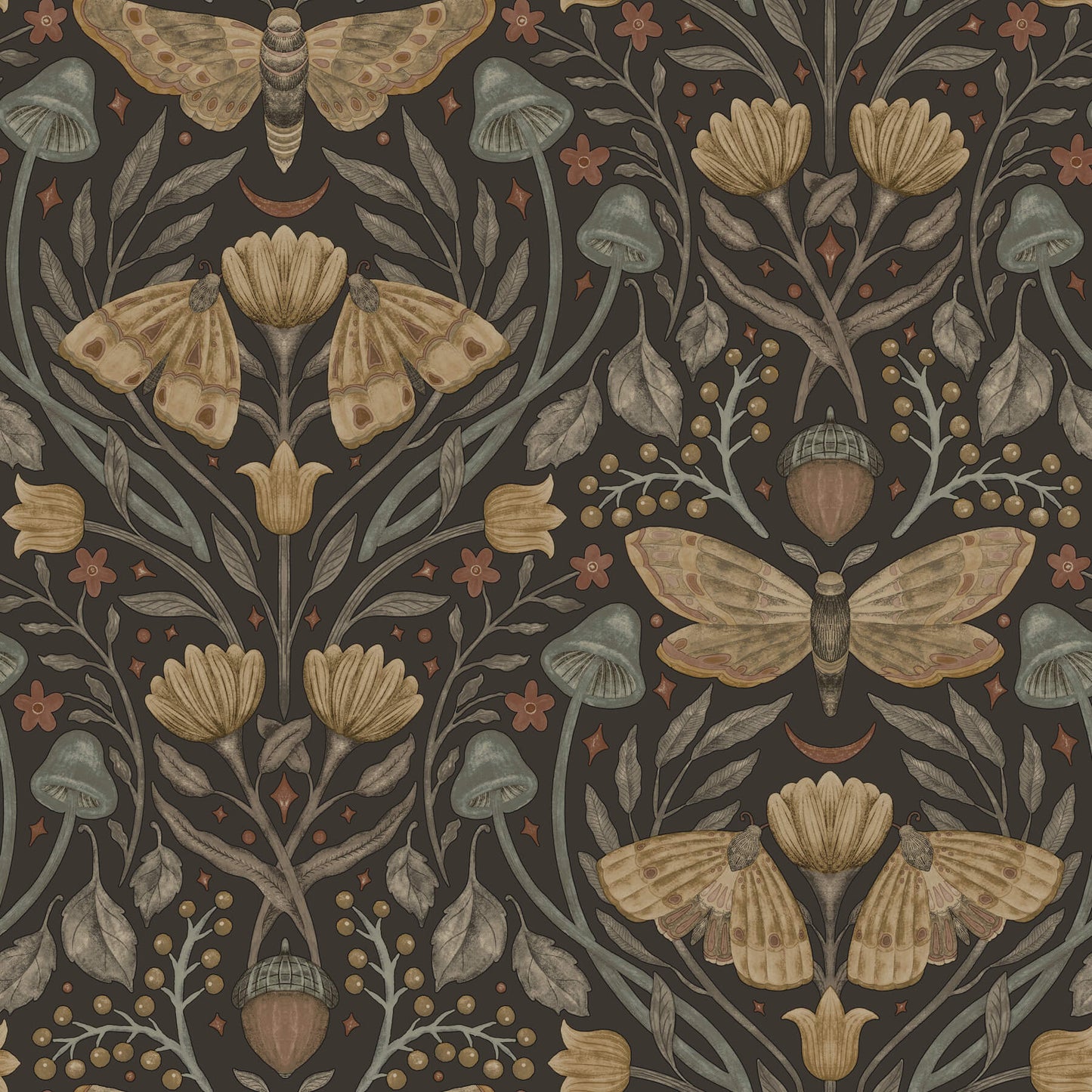 Oak & Moss Mystic Moth Wallpaper