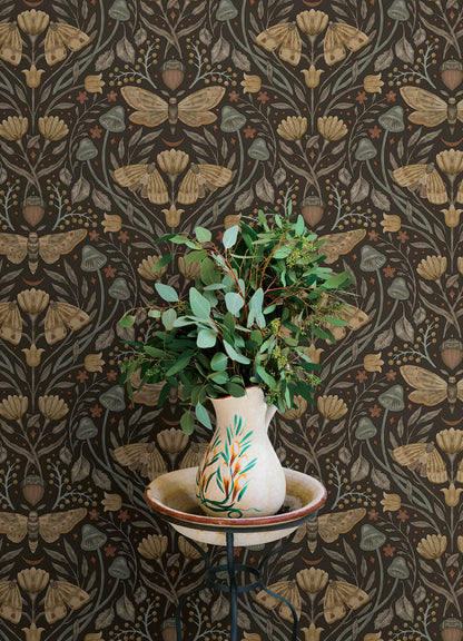 Oak & Moss Mystic Moth Wallpaper