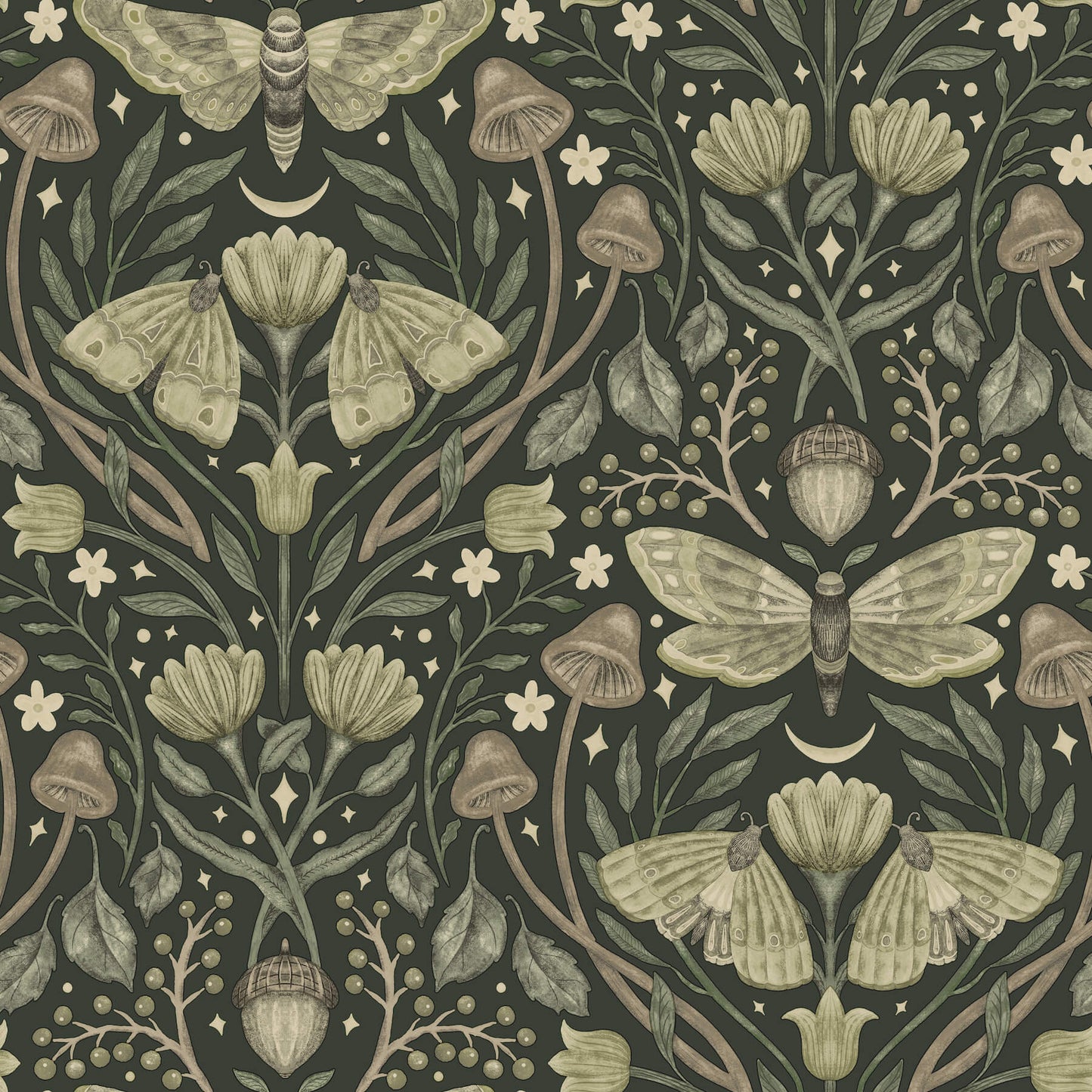Oak & Moss Mystic Moth Wallpaper