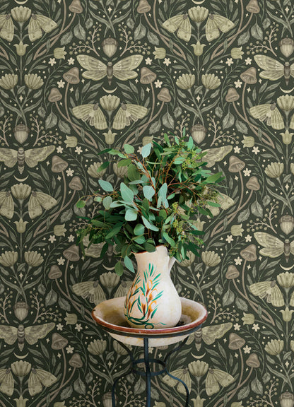 Oak & Moss Mystic Moth Wallpaper
