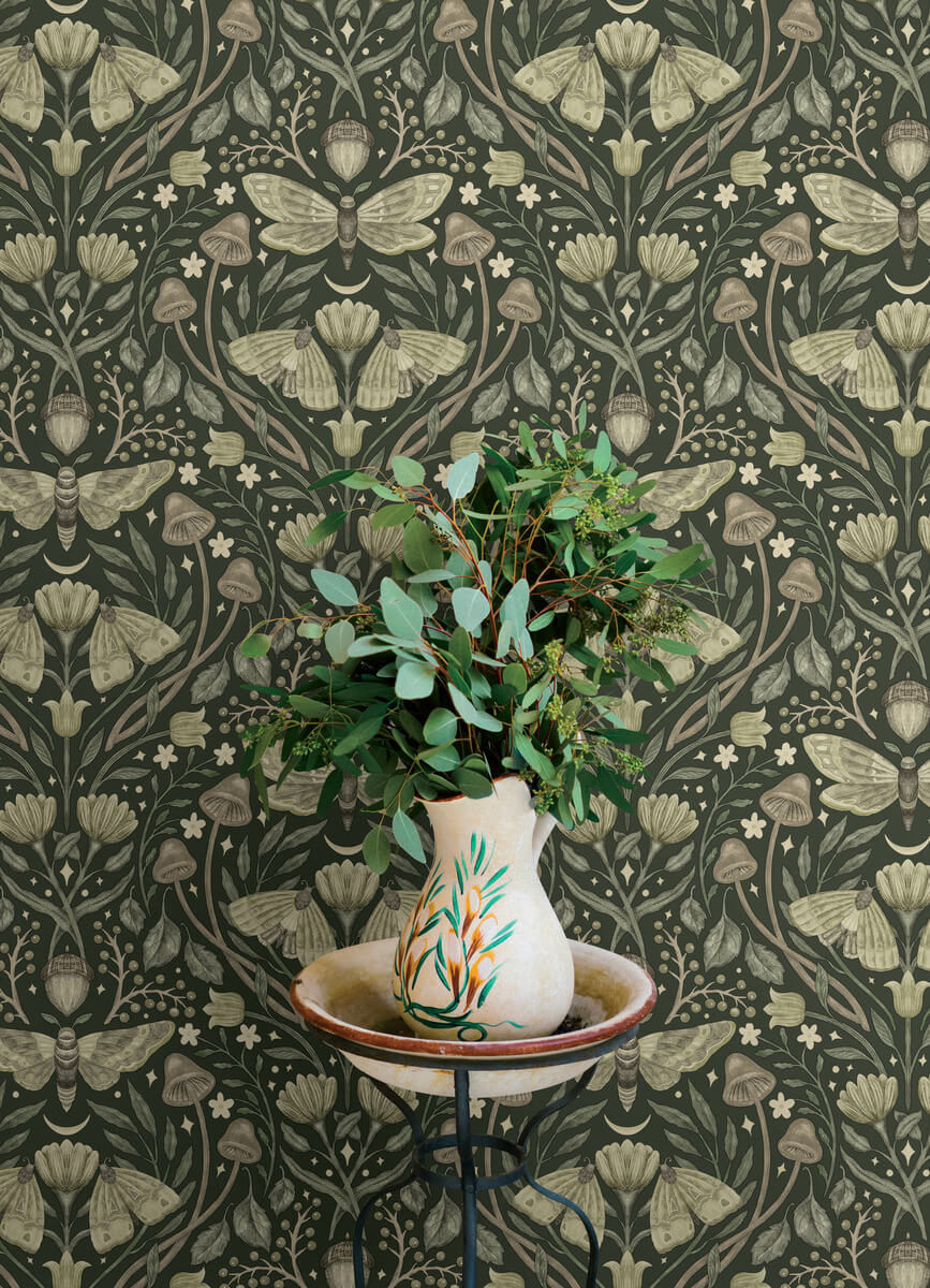 Oak & Moss Mystic Moth Wallpaper