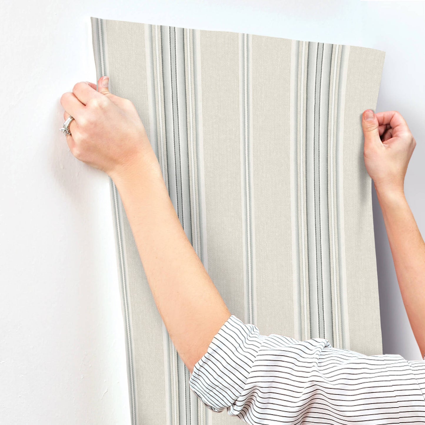 Oak & Moss Calvados Stripe Wallpaper