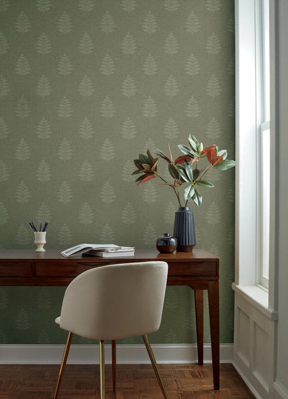 Oak & Moss Frond Wallpaper