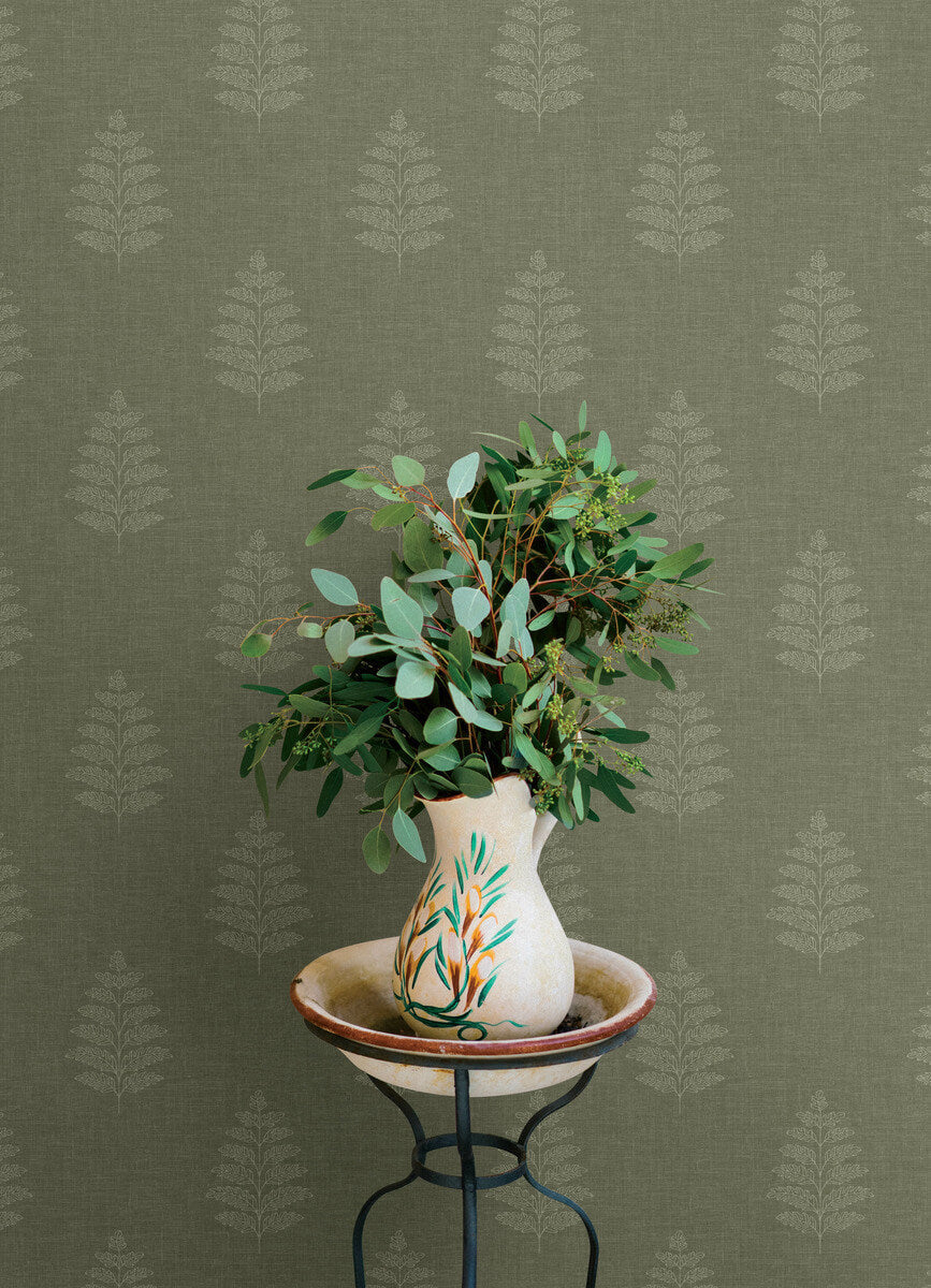 Oak & Moss Frond Wallpaper