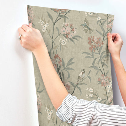 Oak & Moss Tea Olive Wallpaper