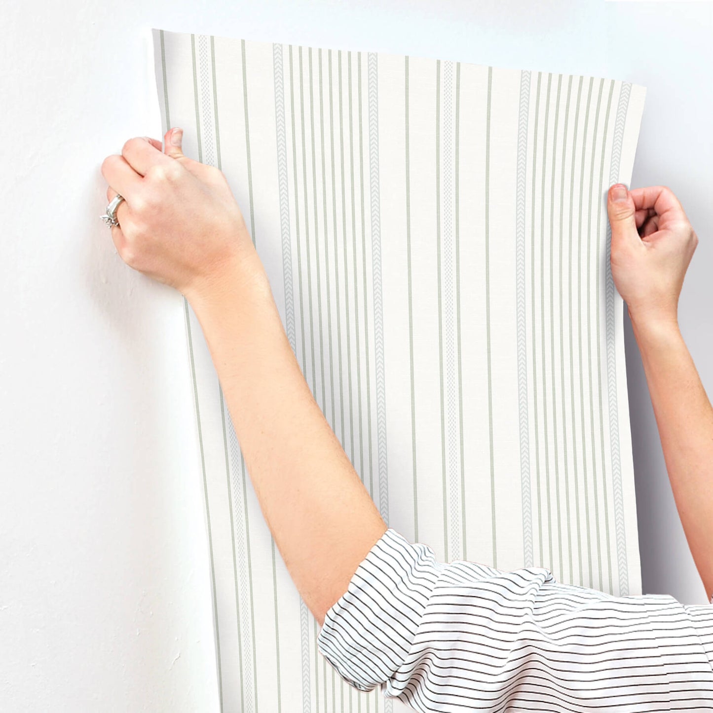 Sea Salt Navarres Stripe Wallpaper