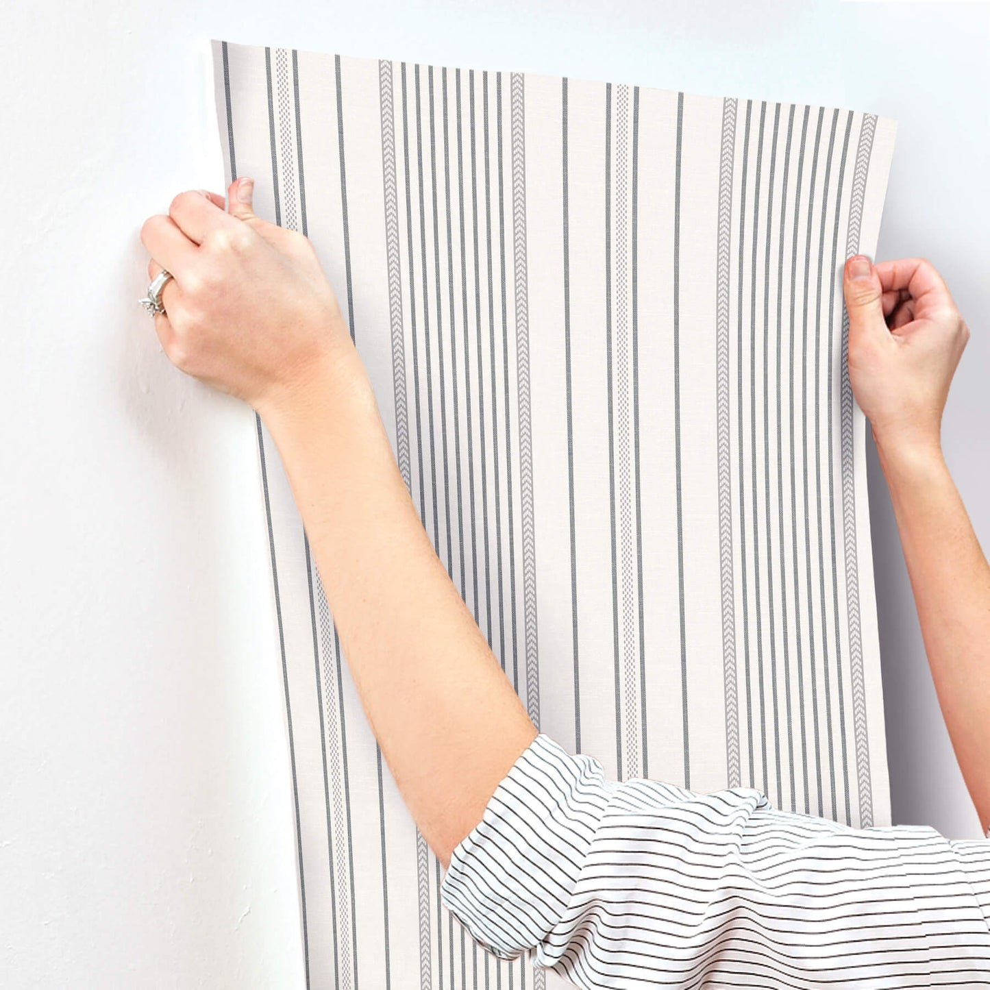 Sea Salt Navarres Stripe Wallpaper