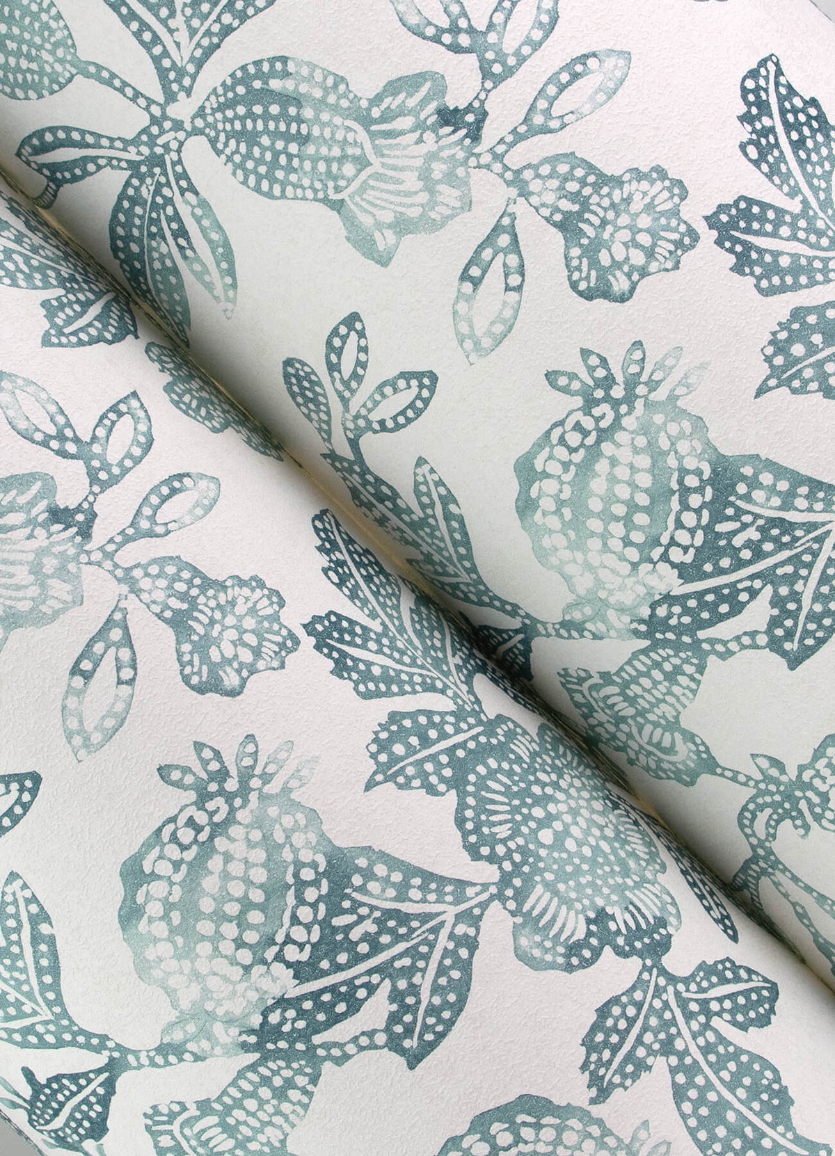 A-Street Prints Sea Salt Beach Rose Wallpaper, botanical in blue, gold, neutral