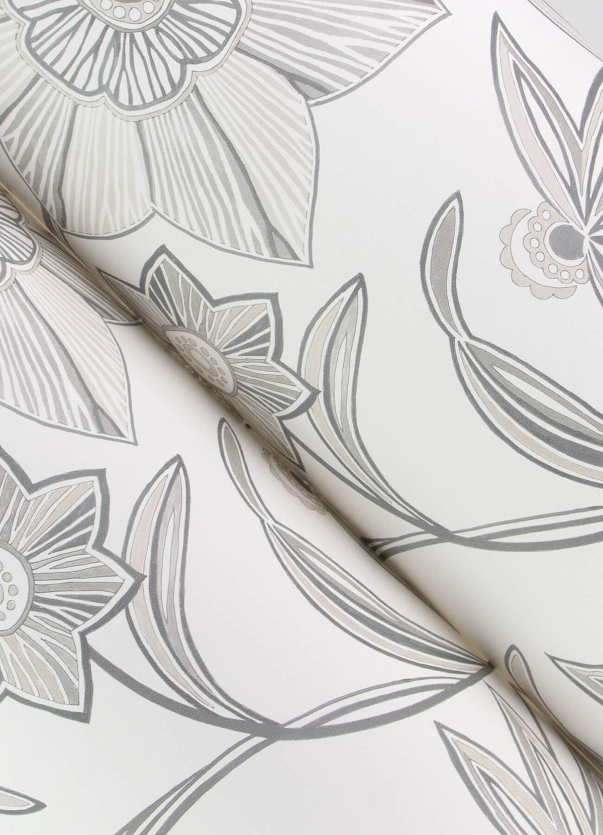 A-Street Prints Sea Salt Star Flower Wallpaper, botanical in brown, neutral, black