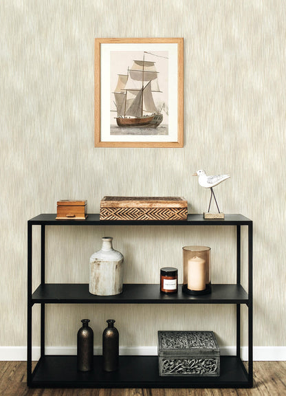 A-Street Prints Sea Salt Largo Wallpaper, ikat in neutral, grey, blue
