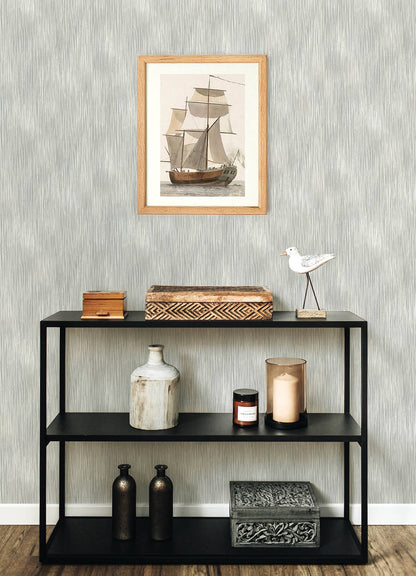 A-Street Prints Sea Salt Largo Wallpaper, ikat in neutral, grey, blue