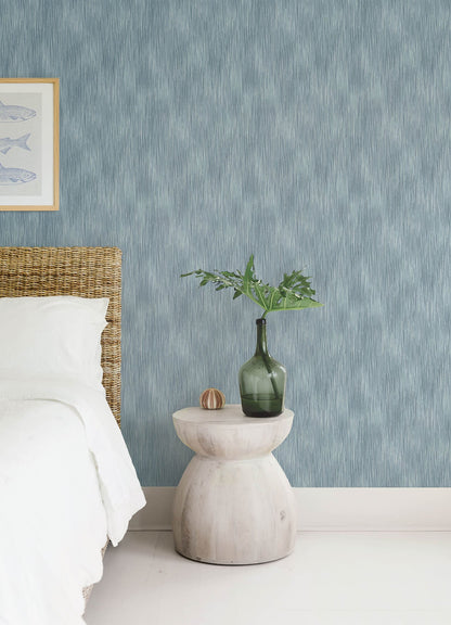 A-Street Prints Sea Salt Largo Wallpaper, ikat in neutral, grey, blue