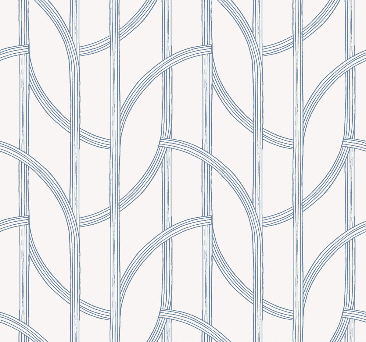 A-Street Prints Sea Salt Salvo Wallpaper - Navy, geometric in blue, gold, grey