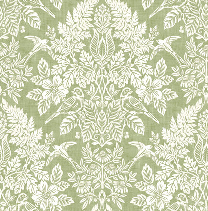 Chris Loves Julia Finch Wallpaper - Light Green