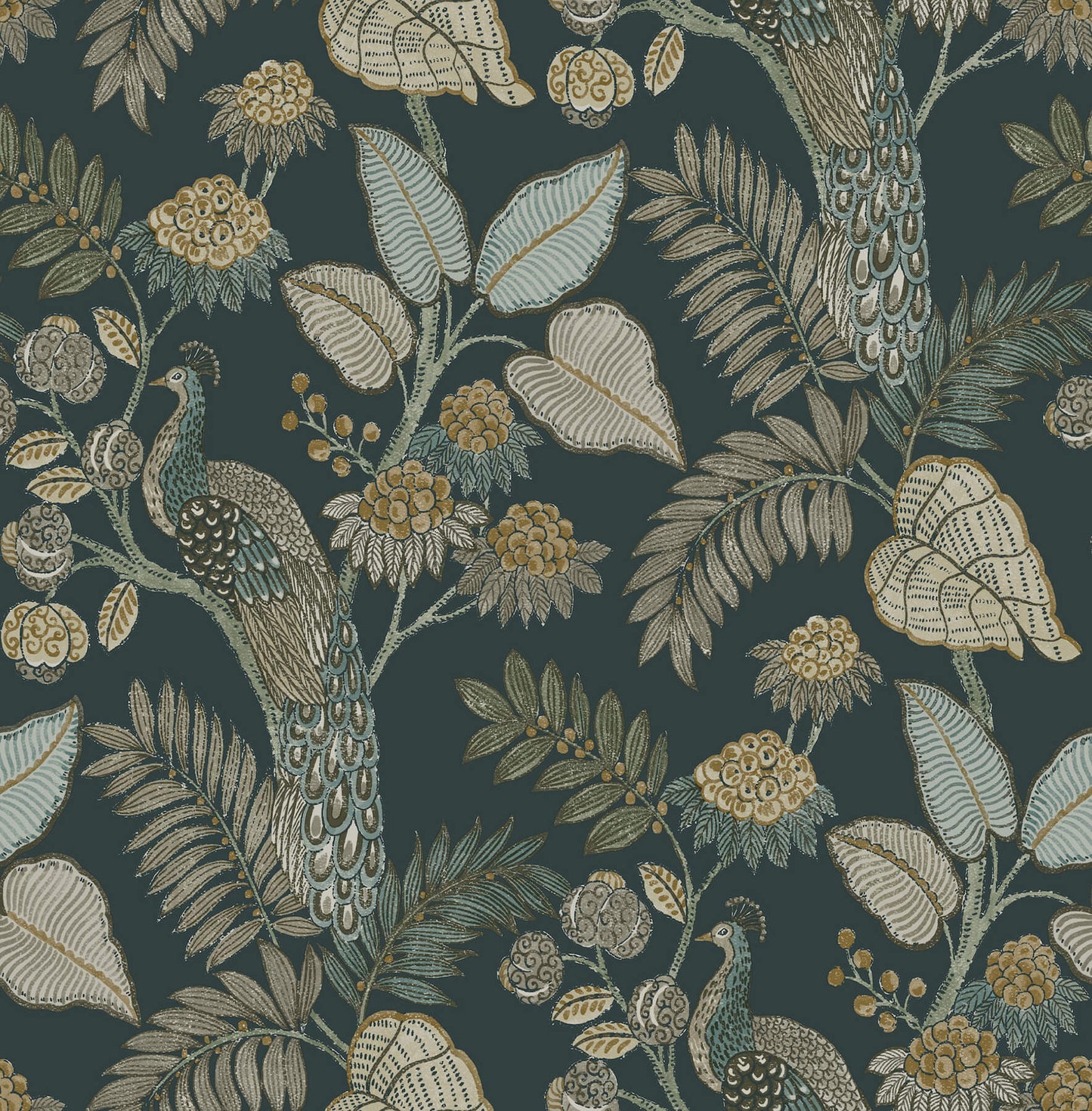 Geneva Peacock Wallpaper