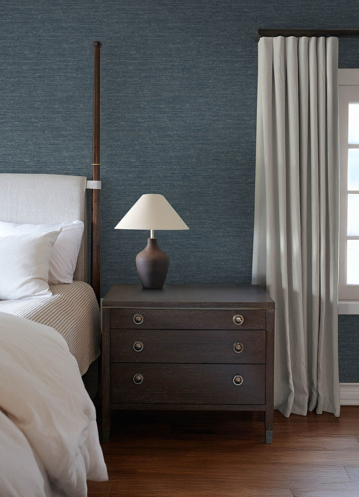 A-Street Prints Roderick Wallpaper, solid in blue, neutral, pink