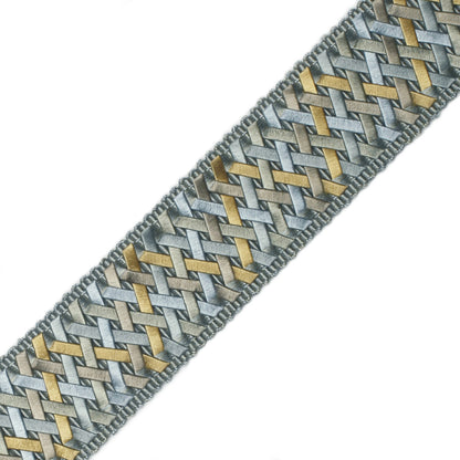 1.4" Normandy Handwoven Border Trim by Samuel & Sons in Mediterranean