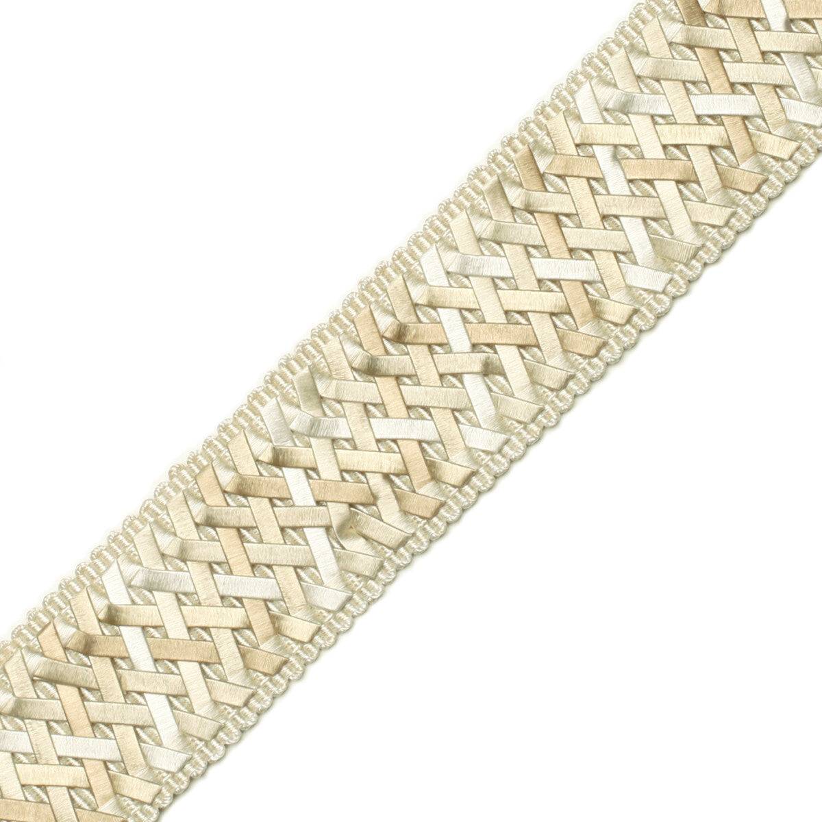 1.4" Normandy Handwoven Border Trim by Samuel & Sons in Ivory
