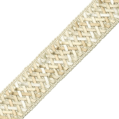 1.4" Normandy Handwoven Border Trim by Samuel & Sons in Ivory