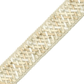 1.4" Normandy Handwoven Border Trim by Samuel & Sons in Ivory
