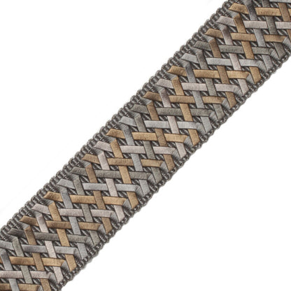 1.4" Normandy Handwoven Border Trim by Samuel & Sons in Gris