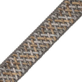 1.4" Normandy Handwoven Border Trim by Samuel & Sons in Gris