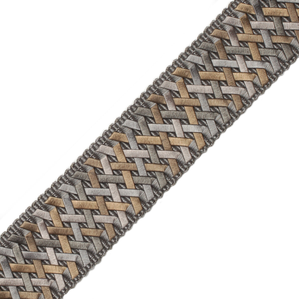 1.4" Normandy Handwoven Border Trim by Samuel & Sons in Gris