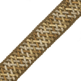 1.4" Normandy Handwoven Border Trim by Samuel & Sons in Nuance D'Or