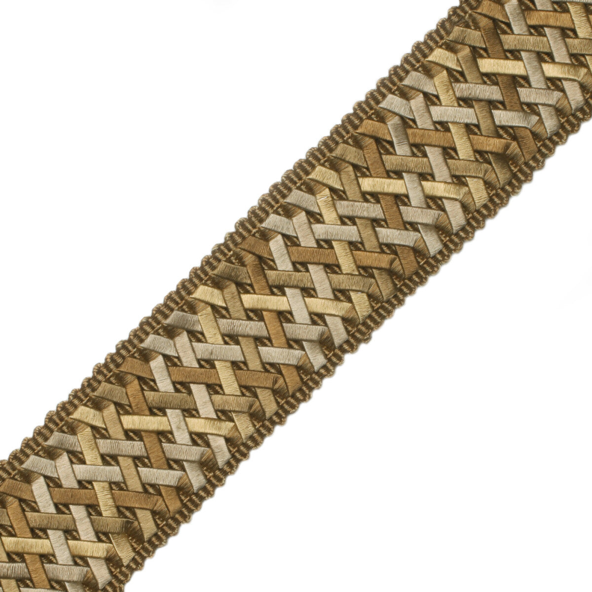 1.4" Normandy Handwoven Border Trim by Samuel & Sons in Nuance D'Or