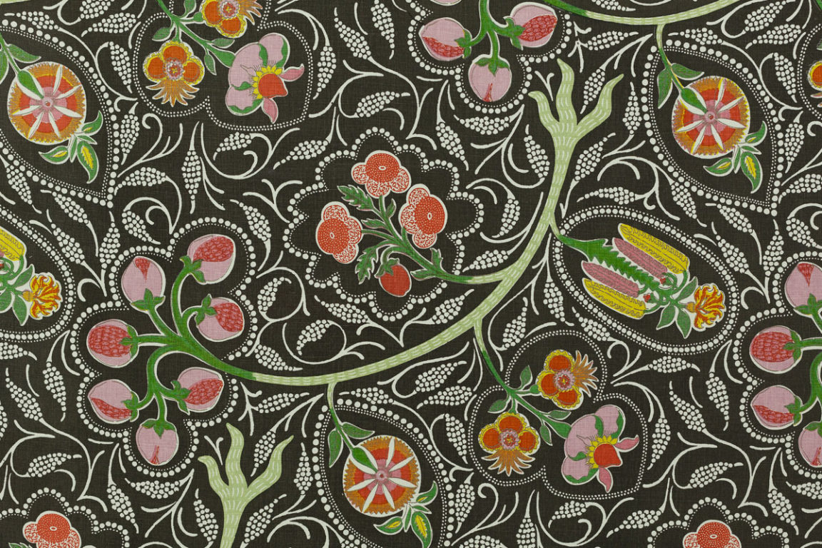 Indira Fabric by Raoul Textiles in Ebony