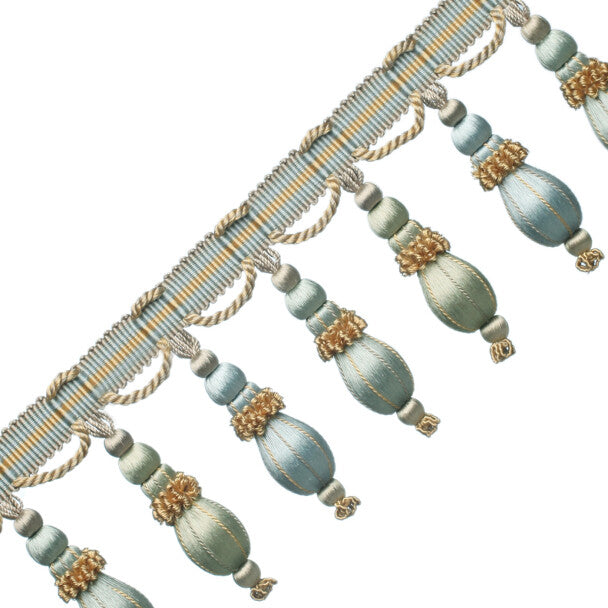 Normandy Silk Ornamental Fringe Trim by Samuel & Sons in Mediterranean