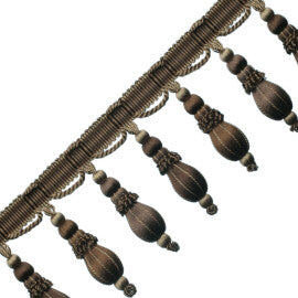 Normandy Silk Ornamental Fringe Trim by Samuel & Sons in Cocoa