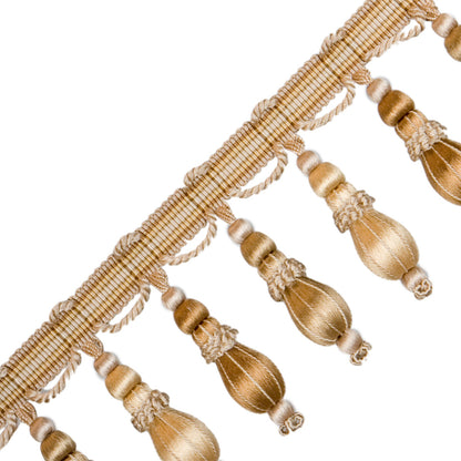 Normandy Silk Ornamental Fringe Trim by Samuel & Sons in Nuance D'Or