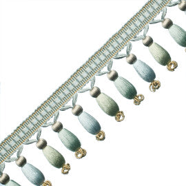 Normandy Silk Beaded Fringe Trim by Samuel & Sons in Mediterranean