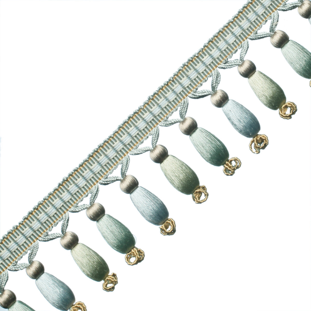 Normandy Silk Beaded Fringe Trim by Samuel & Sons in Mediterranean