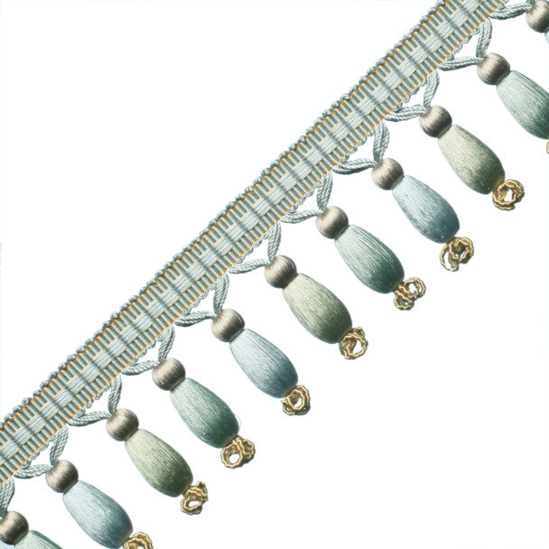 Normandy Silk Beaded Fringe Trim by Samuel & Sons in Mediterranean