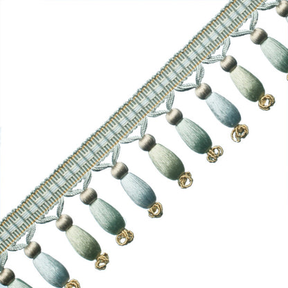 Normandy Silk Beaded Fringe Trim by Samuel & Sons in Mediterranean