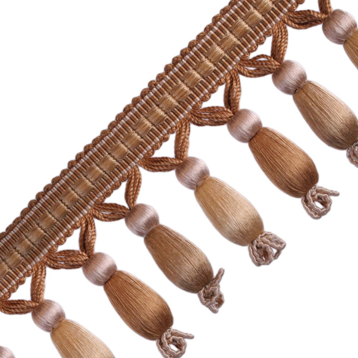 Normandy Silk Beaded Fringe Trim by Samuel & Sons in Nuance D'Or