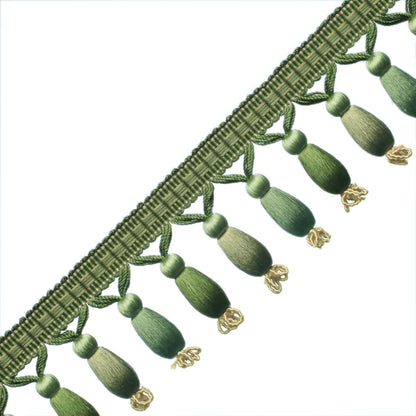 Normandy Silk Beaded Fringe Trim by Samuel & Sons in Endive