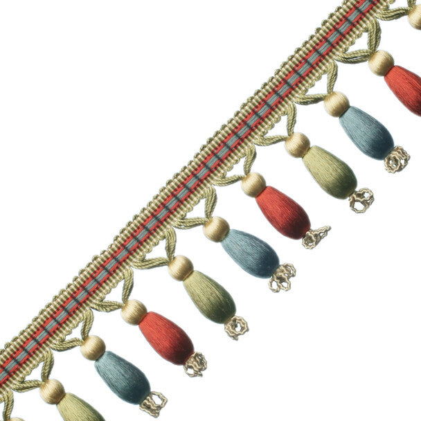 Normandy Silk Beaded Fringe Trim by Samuel & Sons in Fleurs