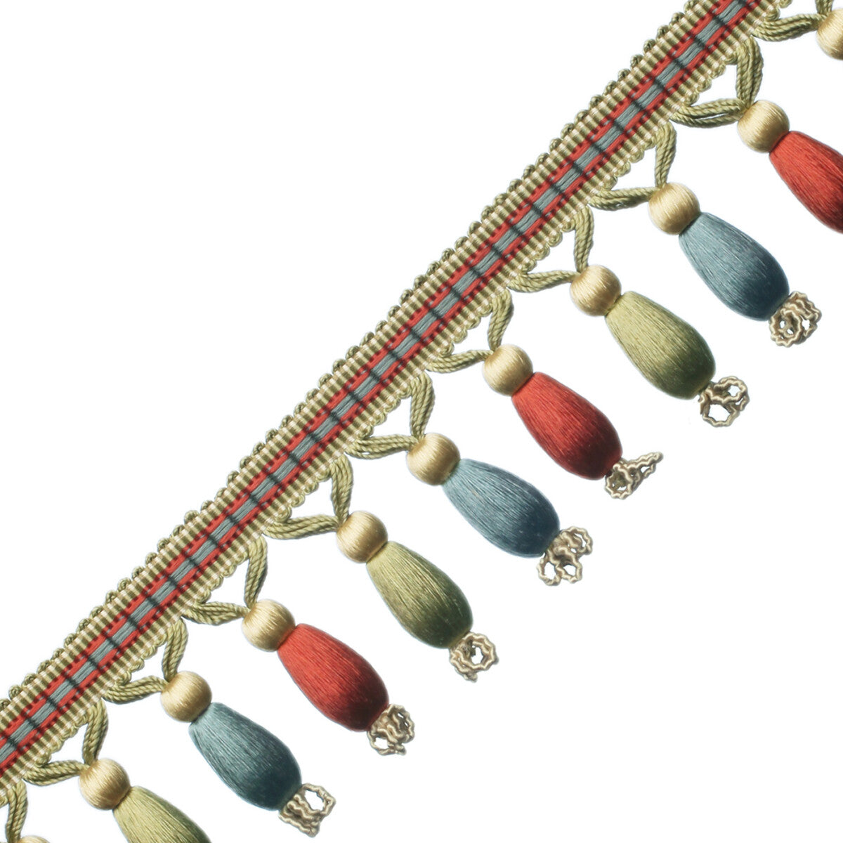 Normandy Silk Beaded Fringe Trim by Samuel & Sons in Fleurs