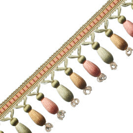 Normandy Silk Beaded Fringe Trim by Samuel & Sons in Printemps