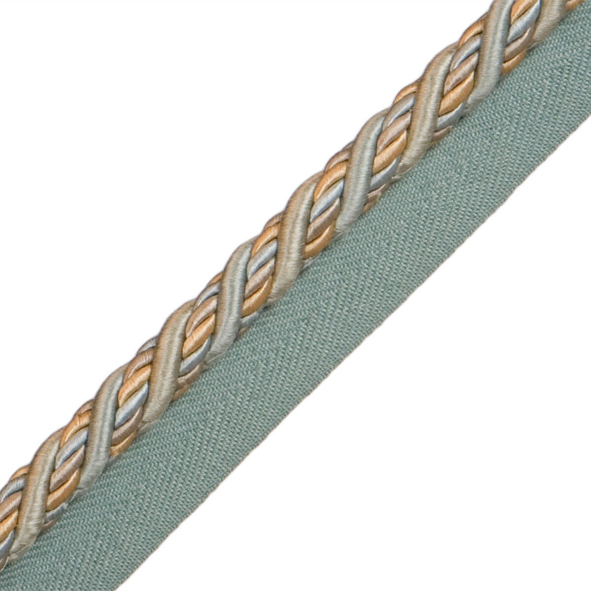1/2" Normandy Silk Cord With Tape Trim by Samuel & Sons in Mediterranean