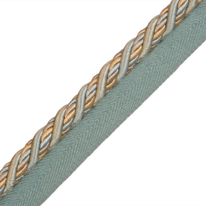 1/2" Normandy Silk Cord With Tape Trim by Samuel & Sons in Mediterranean
