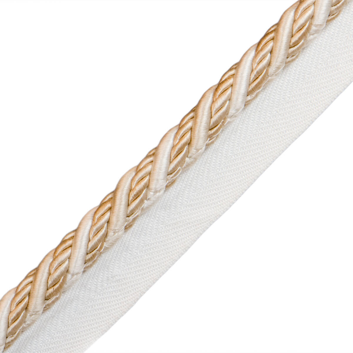 1/2" Normandy Silk Cord With Tape Trim by Samuel & Sons in Ivory