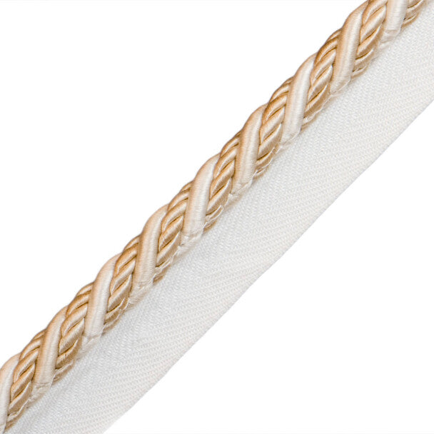 1/2" Normandy Silk Cord With Tape Trim by Samuel & Sons in Ivory