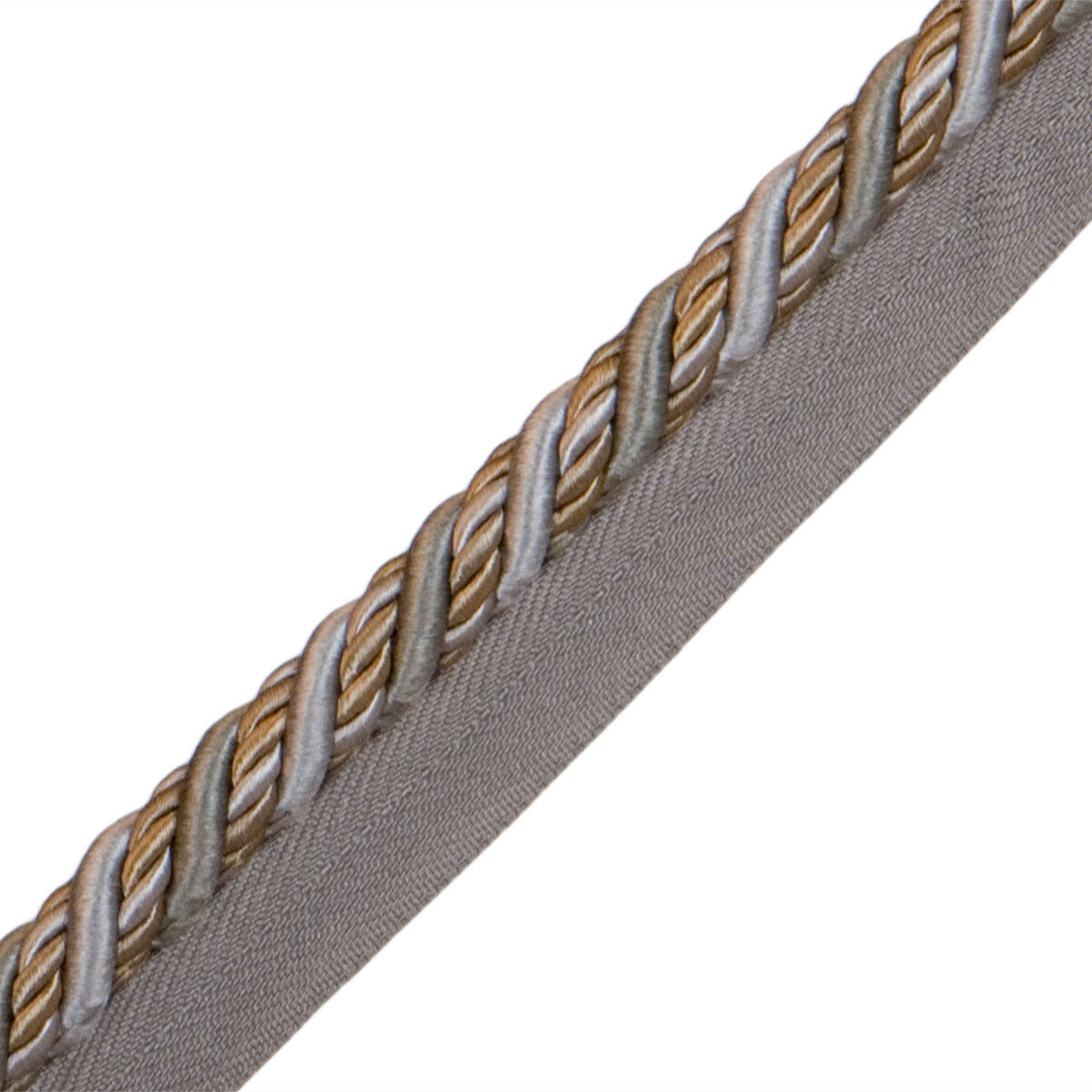 1/2" Normandy Silk Cord With Tape Trim by Samuel & Sons in Gris
